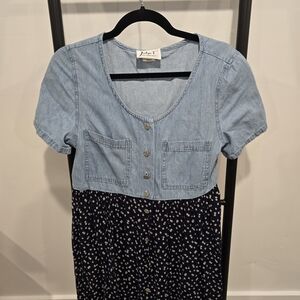 Blue Denim and Floral Dress